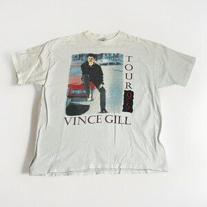 Vintage 95 Vince Gill Tour T Shirt Double Sided Single Stitch Concert USA Made